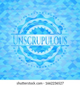 Unscrupulous light blue mosaic emblem