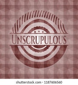 Unscrupulous red seamless geometric badge.