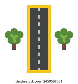 Diseño de icono plano de Vector de carretera sin sellar