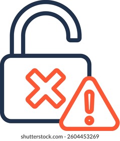 Unsecure Icon Color Line Vector Illustration