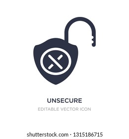 unsecure icon on white background. Simple element illustration from Security concept. unsecure icon symbol design.