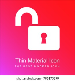 Unsecure red and pink gradient material white icon minimal design