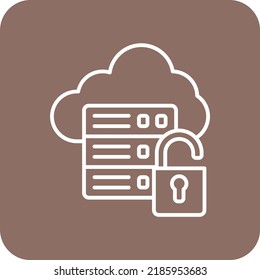 Unsecure Server vector icon. Can be used for printing, mobile and web applications.