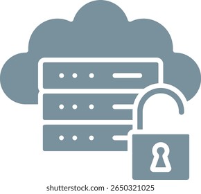 Unsecure Server vector icon. Can be used for printing, mobile and web applications.