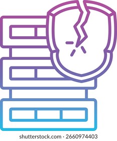 Icono de Vector de servidor no seguro. Se puede utilizar para aplicaciones de impresión, móviles y de Web.