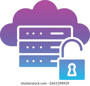 Icono de Vector de servidor no seguro. Se puede utilizar para aplicaciones de impresión, móviles y de Web.