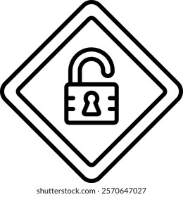 Unsecure vector icon. Can be used for printing, mobile and web applications.
