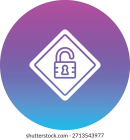 Unsecure vector icon. Can be used for printing, mobile and web applications.