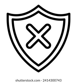 Diseño de iconos de línea de vector no seguro