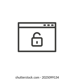 Icono de sitio web no seguro sobre fondo blanco