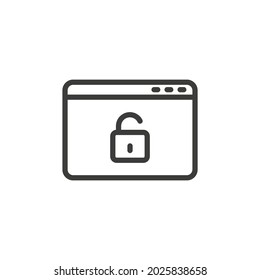 Unsecure website icon on white background