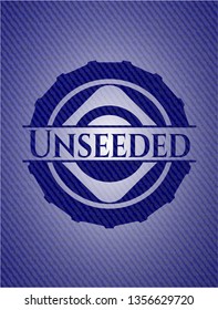 Unseeded emblem with denim high quality background
