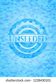 Unseeded realistic light blue mosaic emblem