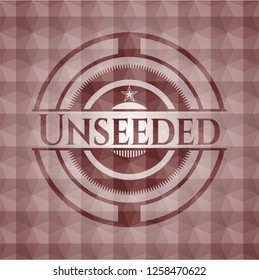 Unseeded red seamless geometric emblem.