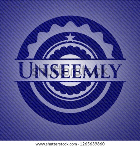 Unseemly badge with denim texture