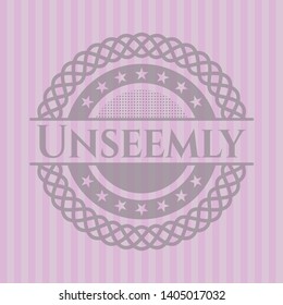 Unseemly pink emblem. Vintage. Vector Illustration. Detailed.