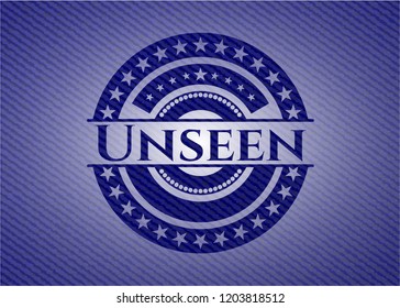 Unseen badge with denim texture