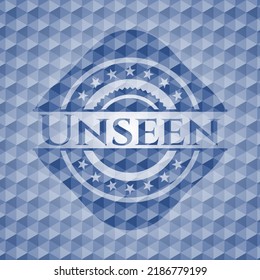 Unsichtbares blaues Hexagon-Zeichen. Vektorgrafik. Detaillierte Angaben. 