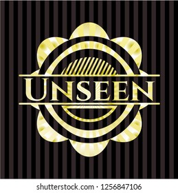 Unseen gold badge or emblem