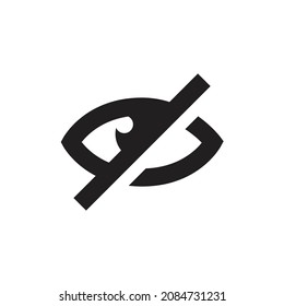 Unseen or hide icon vector design with flat style.