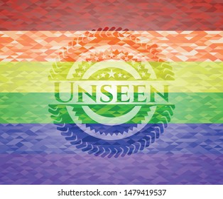Unseen lgbt colors emblem. Vector Illustration. Mosaic.