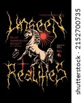 Unseen Realities text with horse vector design for t-shirt graphics and posters