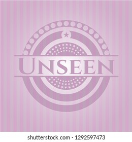 Unseen retro style pink emblem