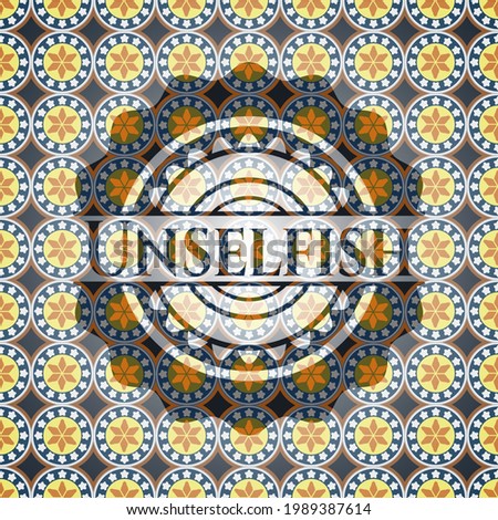 Unselfish arabesque style badge. arabic decoration. 