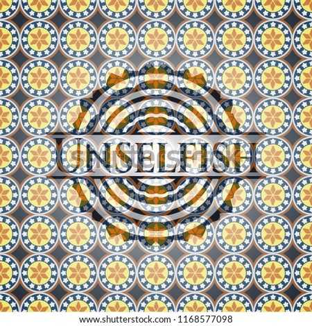 Unselfish arabic emblem. Arabesque decoration.