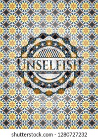 Unselfish arabic emblem background. Arabesque decoration.