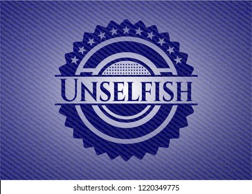 Unselfish emblem with denim texture