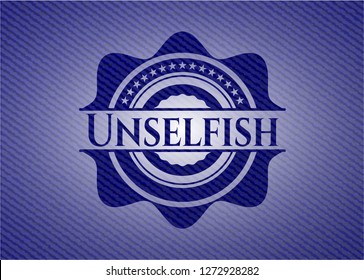 Unselfish emblem with denim texture