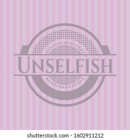 Unselfish realistic pink emblem. Vector Illustration. Detailed.