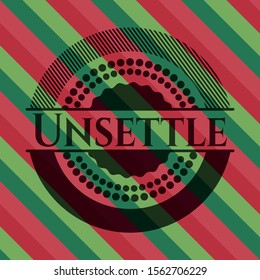 Unsettle christmas emblem. Vector Illustration. Detailed.