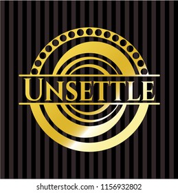 Unsettle gold shiny badge