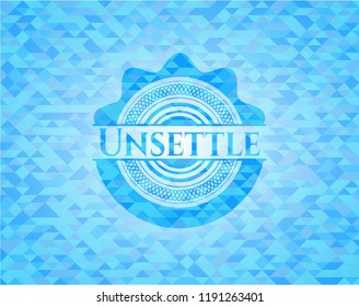 Unsettle light blue mosaic emblem