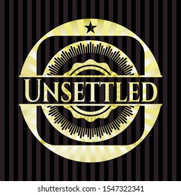 Unsettled gold emblem or badge. Vector Illustration. Detailed.
