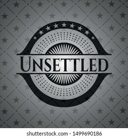 Unsettled realistic black emblem. Vector Illustration. Detailed.