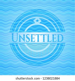 Unsettled water concept emblem.