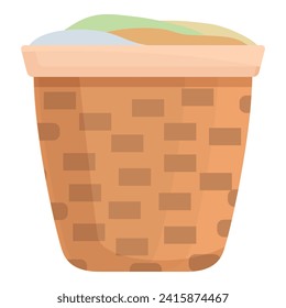 Unsoiled basket icon cartoon vector. Home dirty pile. Laundry basket