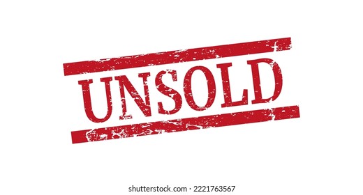 unsold red stamp on white background