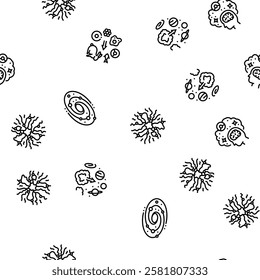 unsolved mysteries question vector seamless pattern thin line illustration