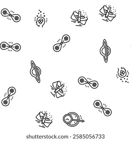 unsolved mysteries question vector seamless pattern thin line illustration