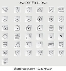 Unsorted 37 icons setr vector . EPS 10