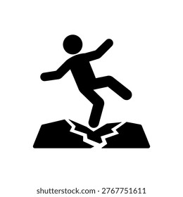 Unstable Fragile Surface Hazard Icon Isolated On White Background 