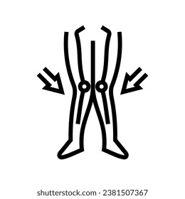 unsteady gait disease symptom line icon vector. unsteady gait disease symptom sign. isolated contour symbol black illustration