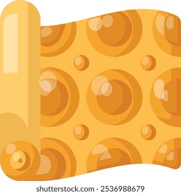 Unstitched Cotton vector flat icon design, Handcrafted symbol, Perfect fit clothing sign,Sew and Tailor materials stock illustration, Folded Dotted Print Fabric Roll concept