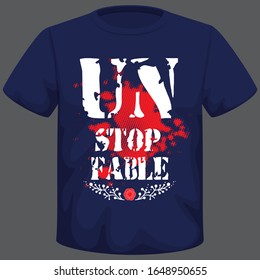 Unstop fable text based t-shirt design of vector.