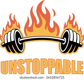 Unstoppable Bold Motivational Typography T shirt design for Gym and Fitness