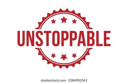 Unstoppable Red Rubber Stamp vector design.